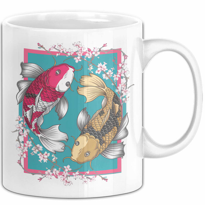 Koi-Fisch-Liebhaber Tasse Geschenk Koifische Weiß Trendation