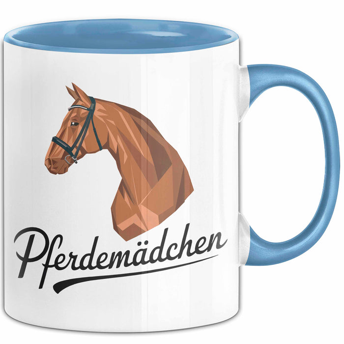 Pferde Tierliebhaber Tasse Geschenk Lustige Geschenkidee Spruch Pferdemädchen Blau Trendation