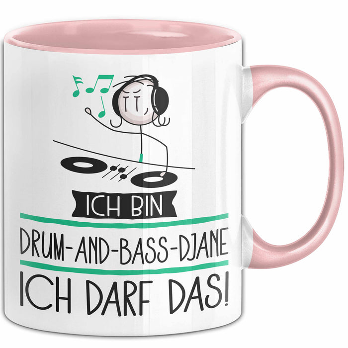 Geschenk für Drum-and-Bass-DJane Tasse Lustige Geschenkidee Geburtstag Ich Bin Drum-and-Bass-DJane Ich Darf Das Rosa Trendation