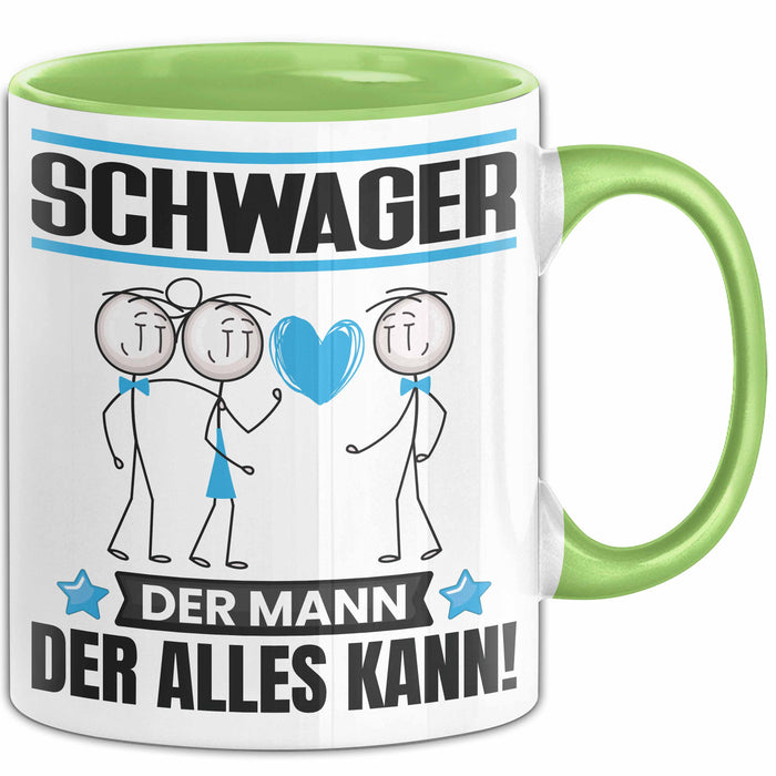 Schwager Tasse Geschenk für Schwager Der Mann Der Alles Kann Geschenkidee zum Geburtstag Grün Trendation