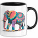 Elefant Tier Blumen Tasse Geschenk Lustige Geschenkidee Spruch Schwarz Trendation