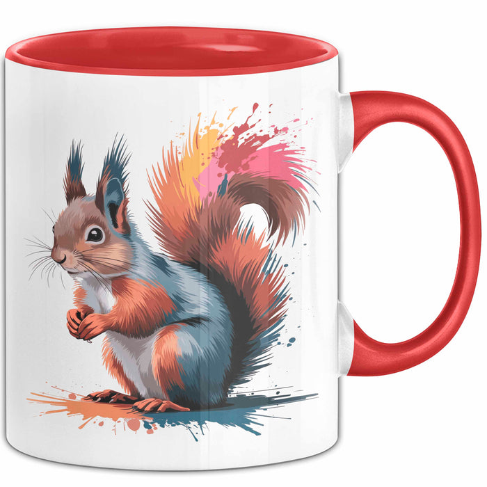 Eichhörnchen Tierliebhaber Tasse Geschenk Lustige Geschenkidee Spruch Rot Trendation