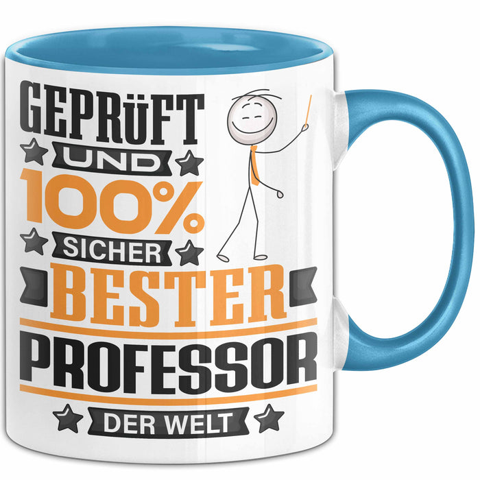 Professor Geschenk Lustiger Spruch für Professor Geschenkidee Bester Professor Der Welt Blau Trendation