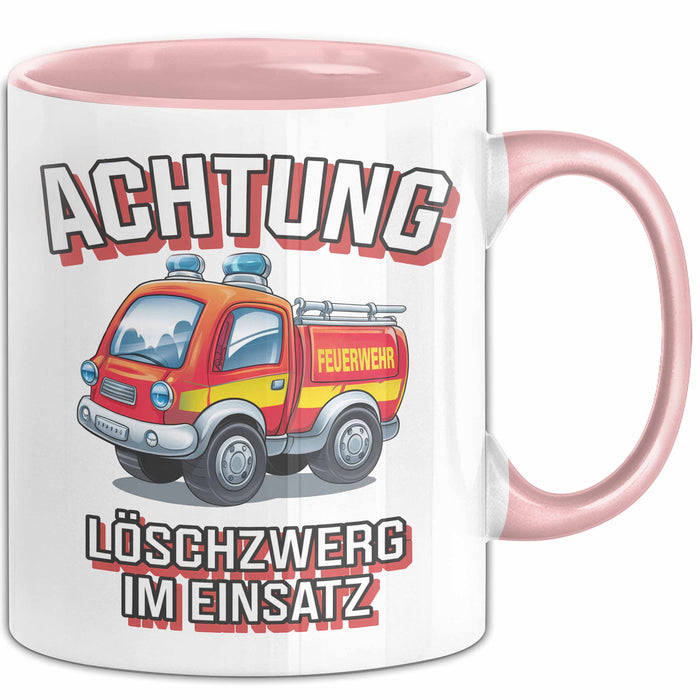 Feuerwehrmann Tasse Geschenk Feuerzwerg Im Einsatz Feuerwehr Rosa Trendation
