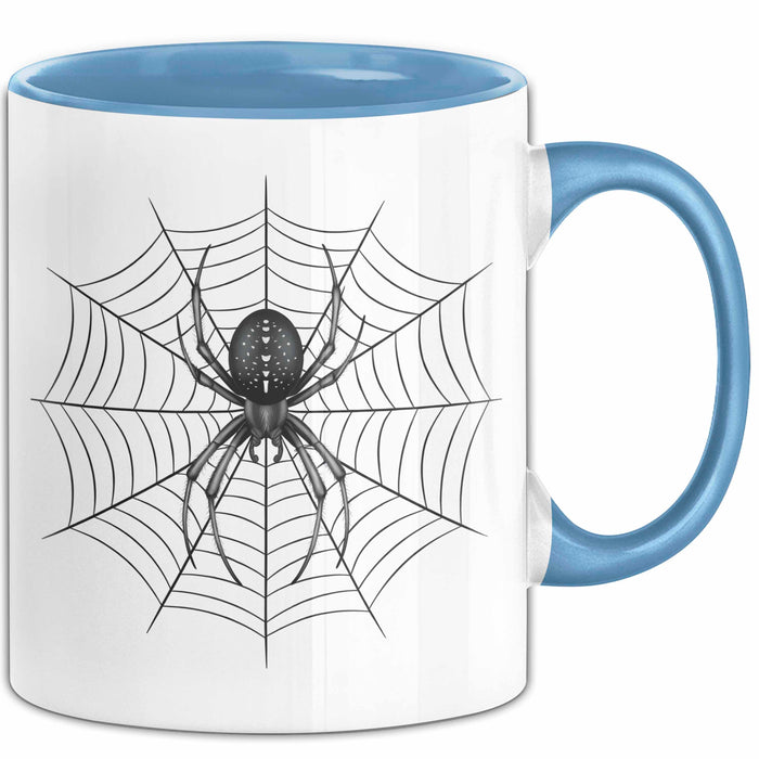 Spinne Vogelspinne Tier Tasse Geschenk Lustige Geschenkidee Spruch Blau Trendation