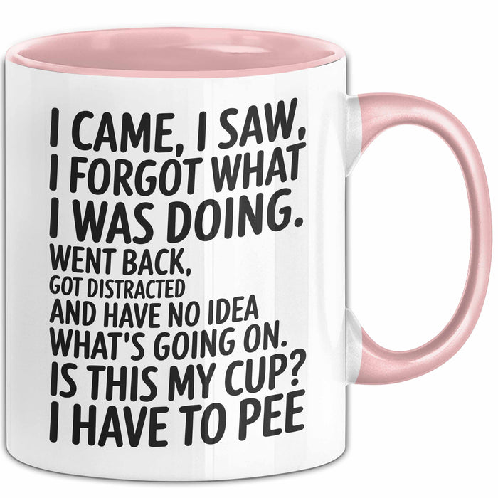 Vergesslich Tasse Geschenk I Came I Saw I Forgot Geschenkidee Lustig Rosa Trendation