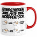 Norddeutsche Tasse Geschenk Windstärken Schaf Kaffee-Becher Geschenkidee Rot Trendation