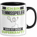 Tennisspieler Tasse Geschenk für Tennisspieler Geburtstag Lustiger Spruch Kaffee-Becher Was Ist Deine Superkraft Schwarz Trendation