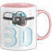 3D Drucker Tasse mit Grafik lustige Geschenkidee für Technikliebhaber Rosa Trendation
