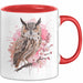 Eule Tierliebhaber Tasse Geschenk Lustige Geschenkidee Spruch Eule Kirschblüte Rot Trendation