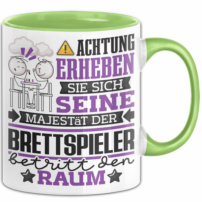 Brettspieler Geschenk Tasse Lustiger Spruch Erheben Sie Sich Der Brettspieler Betritt den Raum Grün Trendation