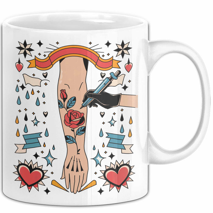 Tätowierer Tasse Geschenk Lustige Geschenkidee Spruch Für Tattoo Künstler Weiß Trendation