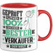 Verkäufer Geschenk Lustiger Spruch für Verkäufer Geschenkidee Bester Verkäufer Der Welt Rot Trendation