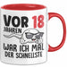 18. Geburtstag Tasse Geschenk Jungs Vor 8 Jahren War Ich Mal Der Schnellste Rot Trendation