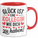 Bürokollege Tasse Geschenk Lustige Geschenkidee Spruch Glück Ist Eine Kollegin Wie Dich Zu Haben! Rot Trendation