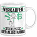 Verkäufer Tasse Geschenk für Verkäufer Der Mann Der Alles Kann Geschenkidee zum Geburtstag Weiß Trendation
