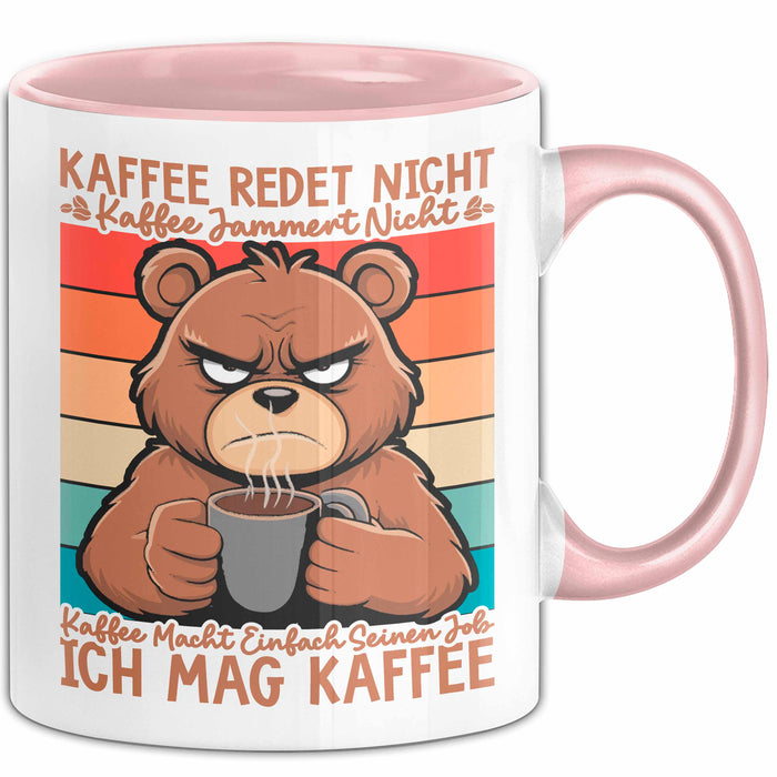 Kaffeeliebhaber Tasse Geschenk Lustige Geschenkidee Spruch Kaffee Macht Einfach Seinen Job Ich Mag Kaffee Rosa Trendation