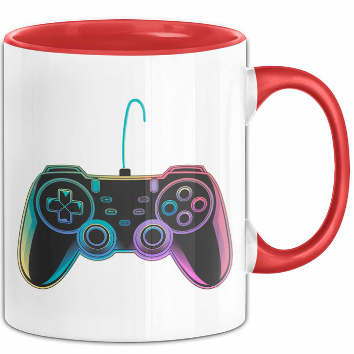 Gamer Gaming Liebhaber Tasse Geschenk Lustige Geschenkidee Spruch Game Controller Rot Trendation