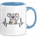 Koala Tierliebhaber Tasse Geschenk Lustige Geschenkidee Spruch Koala Herzschlag Blau Trendation