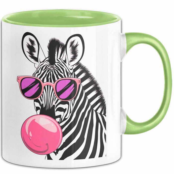 Zebra Kaugummi Tasse Geschenk Lustige Geschenkidee Spruch Grün Trendation