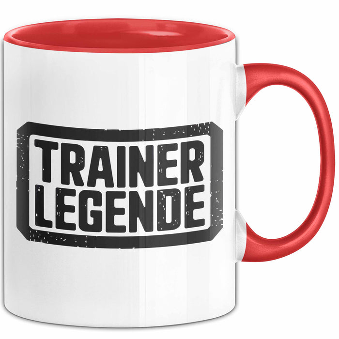 Fußballtrainer Fußballteam Tasse Geschenk Lustige Geschenkidee Spruch Trainer Legende Rot Trendation