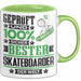 Skateboarder Geschenk Lustiger Spruch für Skateboarder Geschenkidee Bester Skateboarder Der Welt Grün Trendation