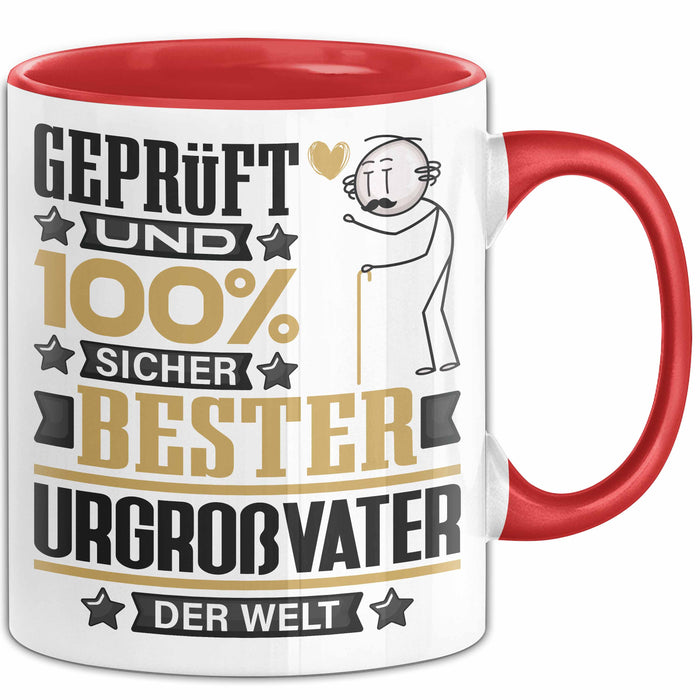 Urgroßvater Geschenk Lustiger Spruch für Urgroßvater Geschenkidee Bester Urgroßvater Der Welt Rot Trendation