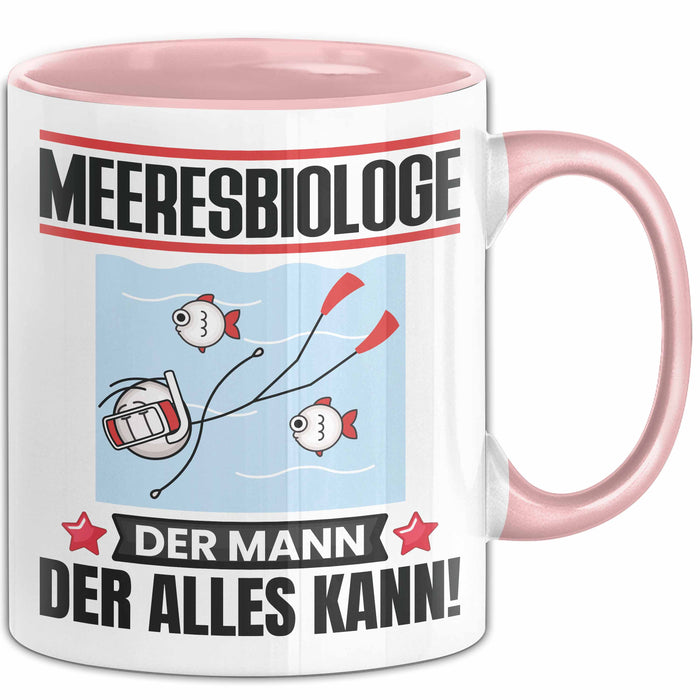 Meeresbiologe Tasse Geschenk für Meeresbiologe Der Mann Der Alles Kann Geschenkidee zum Geburtstag Rosa Trendation