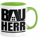 Bauherr Bauleiter Geschenk Tasse Hausbau Bauvorhaben Kaffee-Becher Geschenkidee Grün Trendation