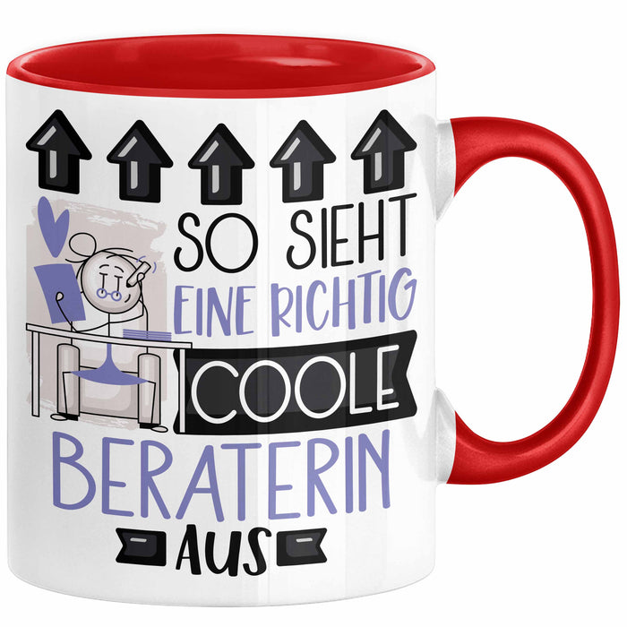 Beraterin Geschenk Tasse Lustig Geschenkidee für Beraterin Geburtstag So Sieht Eine Richtig Coole Beraterin Aus Frauen Spruch Rot Trendation