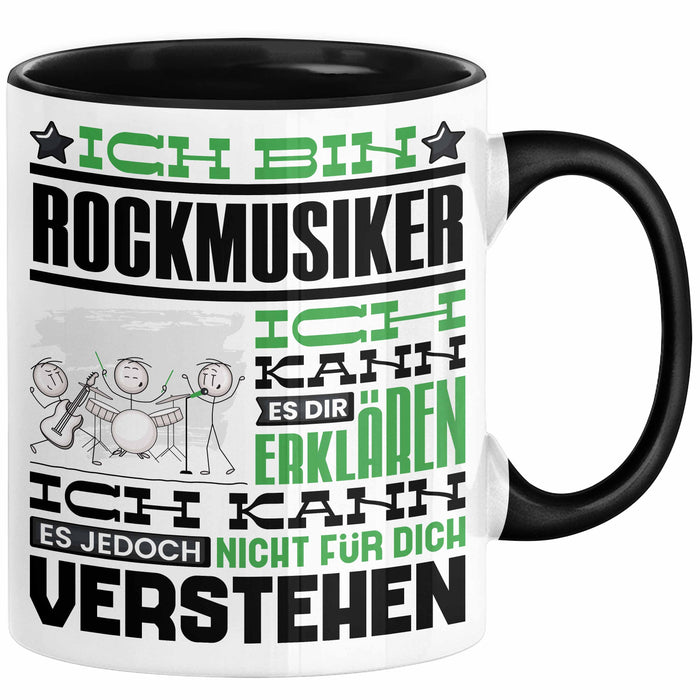 Rockmusiker Geschenk Tasse Geschenkidee für Rockmusiker Geburtstag Lustig Ich Bin Rockmusiker Ich Kann Es Dir Erklären Aber Nicht Für Dich Verstehen Schwarz Trendation