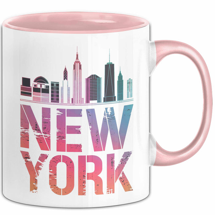 New York City USA Tasse Geschenk Lustige Geschenkidee Spruch Rosa Trendation