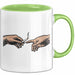 Raucher Tasse Geschenk Erschaffung Von Adam Kunst Geschenkidee 2 Hände Finger Joint Kiffer Grün Trendation