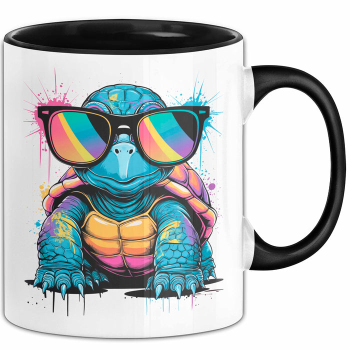 Schildkröte Tier Sonnenbrille Tasse Geschenk Lustige Geschenkidee Spruch Trendation