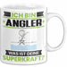 Angler Tasse Geschenk für Angler Geburtstag Lustiger Spruch Kaffee-Becher Was Ist Deine Superkraft Weiß Trendation