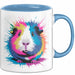 Buntes Meerschweinchen Tierliebhaber Tasse Geschenk Lustige Geschenkidee Spruch Blau Trendation