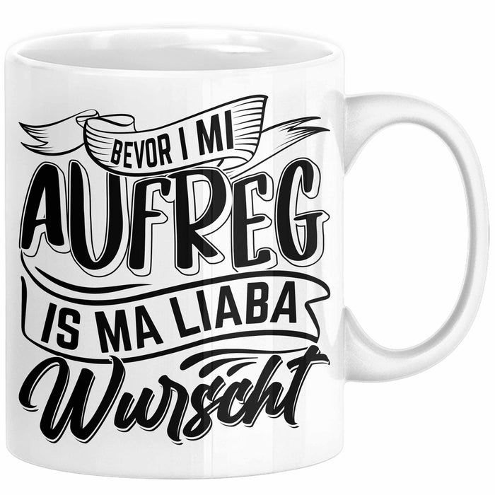 Bayern Tasse Geschenk Lustige Bayrische Sprüche Bayern Dialekt Kaffee-Becher Weiß Trendation