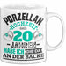 Pozellanhochzeit Tasse Geschenk Dornenhochzeit Geschenkidee Ehemann Ehefrau 20 Jahre Becher Weiß Trendation