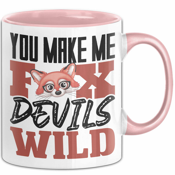 Fuchs Tasse Geschenk Fox Devils Wild Spruch Lustige Geschenkidee Rosa Trendation
