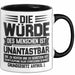 Jura Tasse Geschenk Die Würde Des Menschen Ist Unantastbar Geschenkidee Jurist Juristin Anwalt Becher Trendation