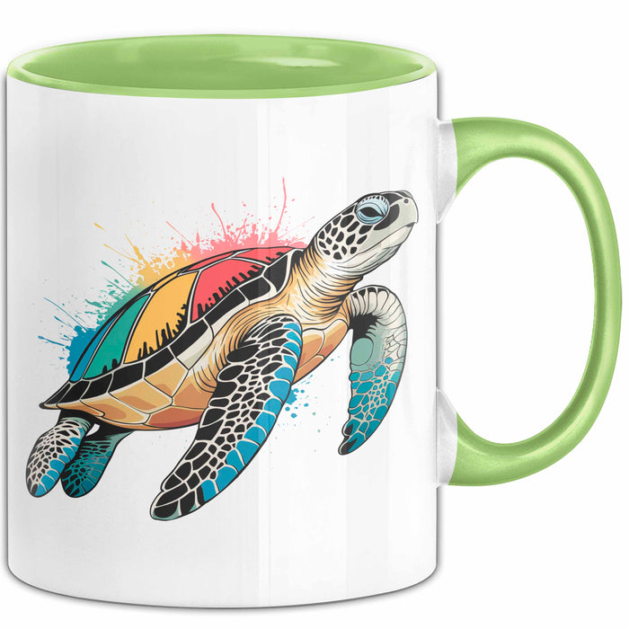 Schildkröte Tierliebhaber Tasse Geschenk Lustige Geschenkidee Spruch Grün Trendation
