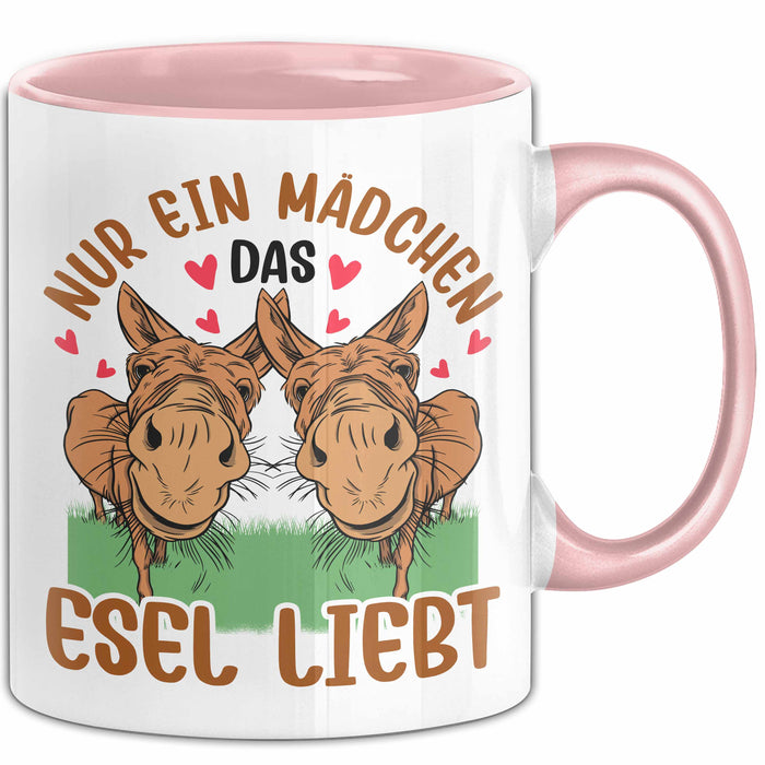 Esel-Liebhaberin Tasse Geschenk Mädchen Frauen Esel-Liebhaber Geschenkidee Becher Rosa Trendation