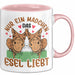 Esel-Liebhaberin Tasse Geschenk Mädchen Frauen Esel-Liebhaber Geschenkidee Becher Rosa Trendation