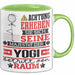 Yogi Geschenk Tasse Lustiger Spruch Erheben Sie Sich Der Yogi Betritt den Raum Grün Trendation