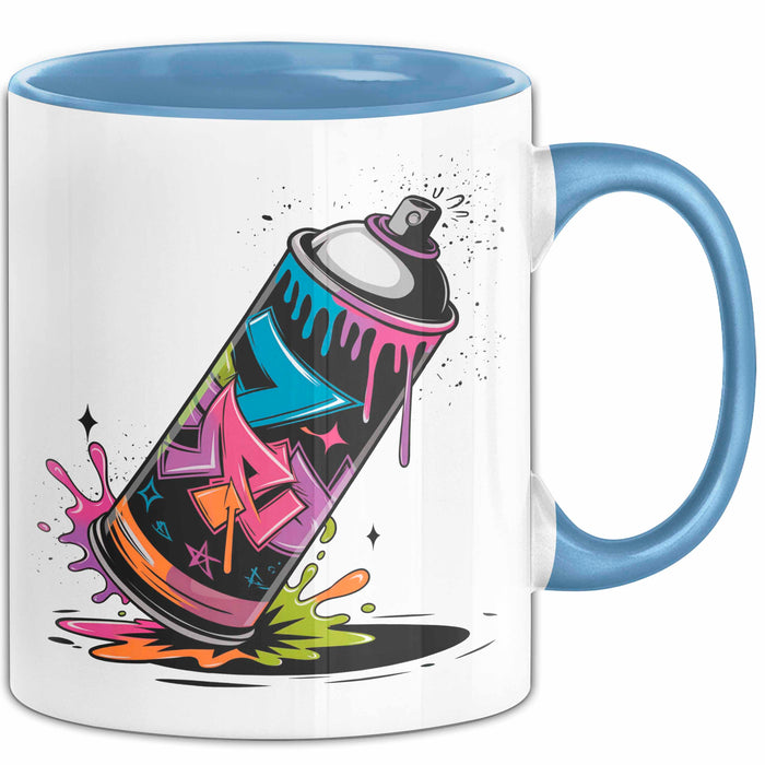 Graffiti Künstler Tasse Geschenkidee für Streetart Fan Blau Trendation