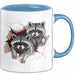 Waschbär Tierliebhaber Tasse Geschenk Lustige Geschenkidee Spruch Blau Trendation