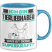 Tierliebhaber Tasse Geschenk für Tierliebhaber Geburtstag Lustiger Spruch Kaffee-Becher Was Ist Deine Superkraft Blau Trendation