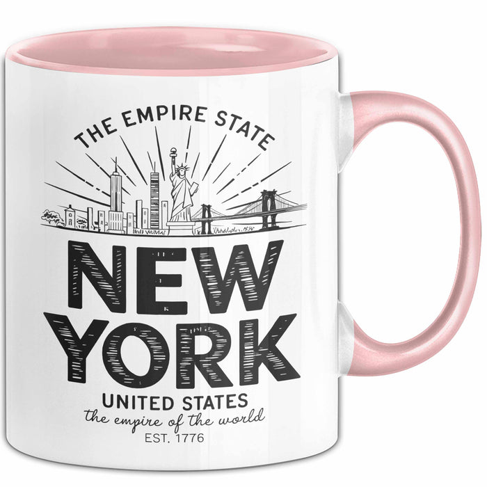 New York City USA Tasse Geschenk Lustige Geschenkidee Spruch Rosa Trendation