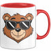 Teddybär Tier Sonnenbrille Tasse Geschenk Lustige Geschenkidee Spruch Rot Trendation