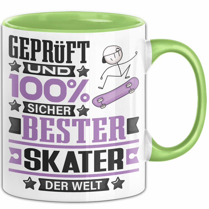Skater Geschenk Lustiger Spruch für Skater Geschenkidee Bester Skater Der Welt Grün Trendation